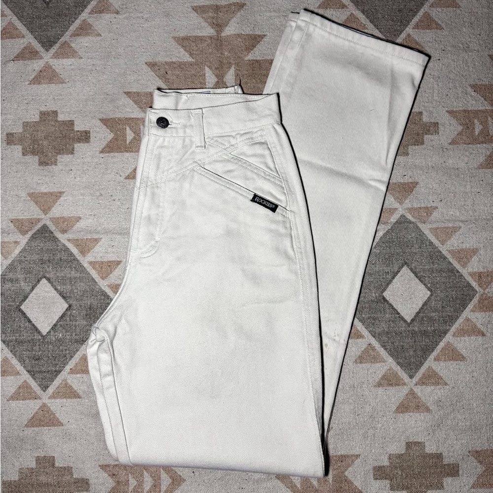 Vintage Rockies Bareback Western Jeans Off White